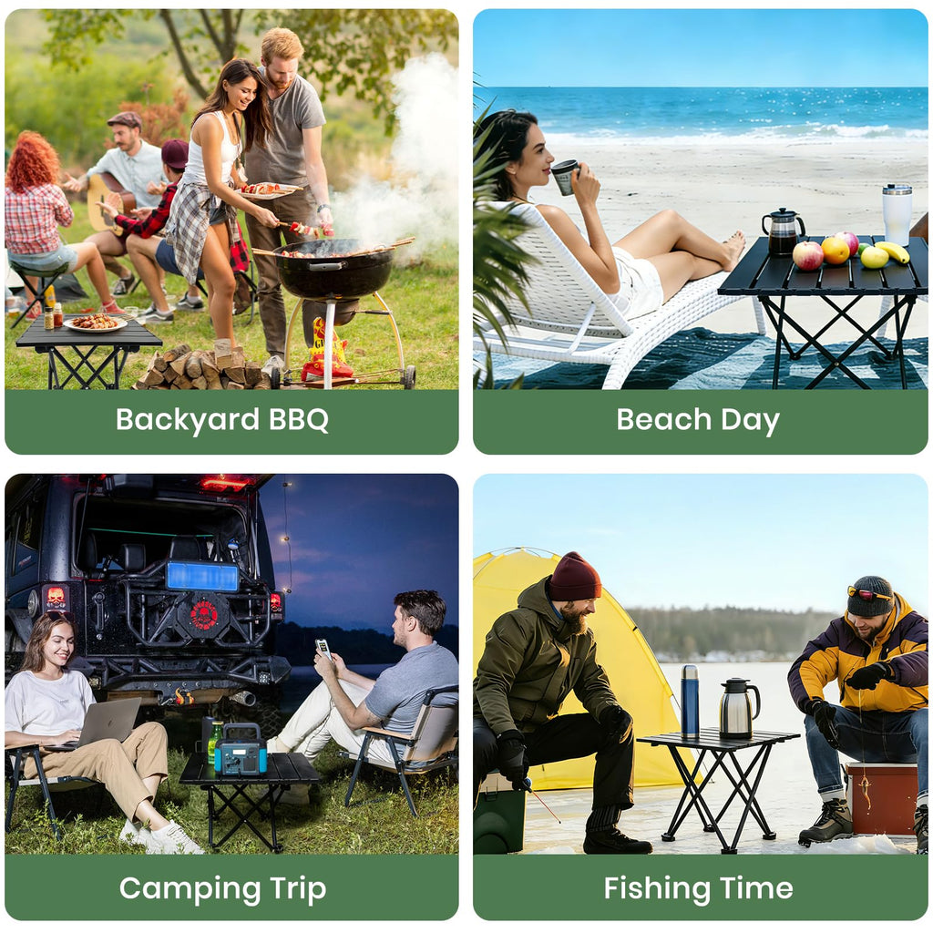 2 Pack Black Foldable Camping Table V71097