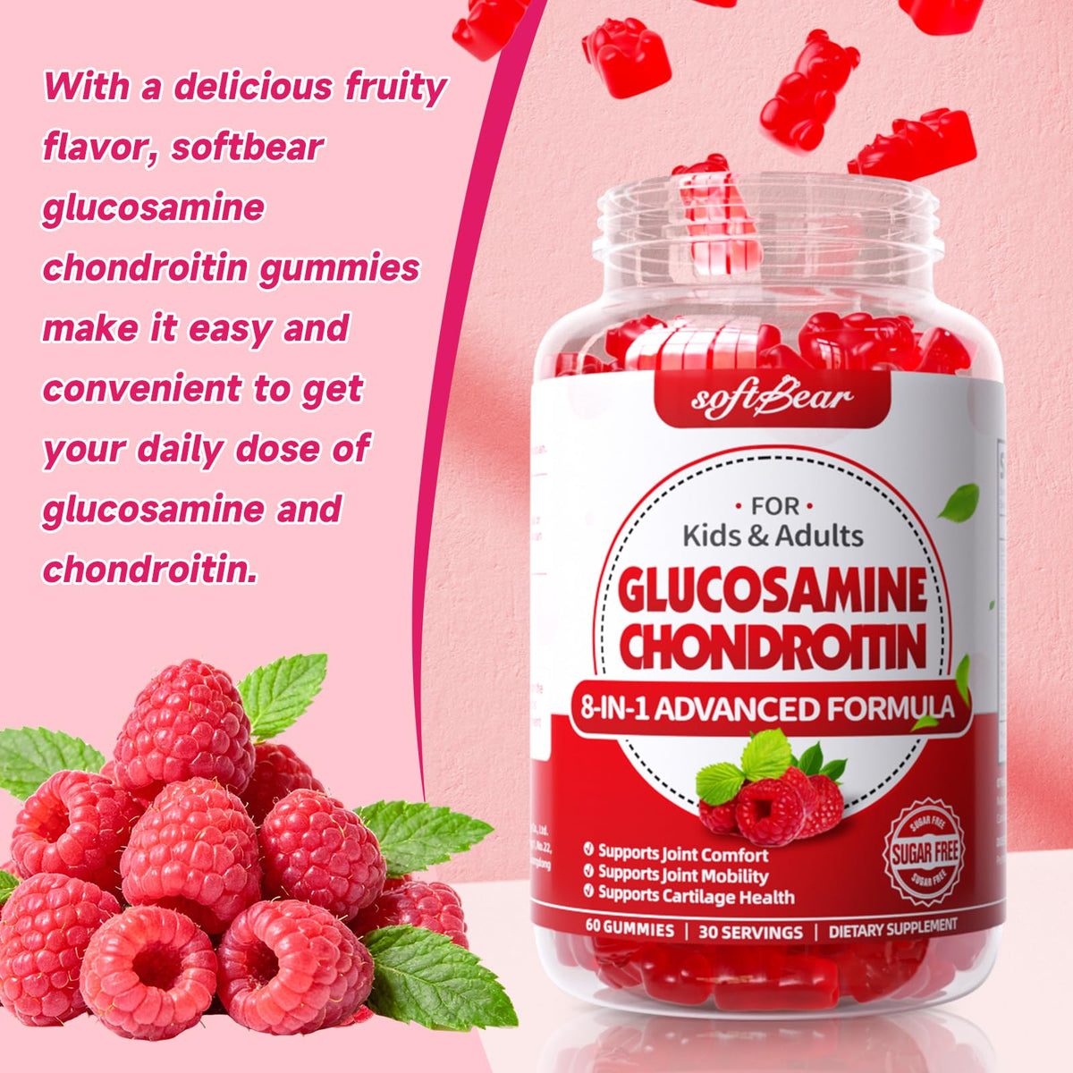 Sugar Free Glucosamine Chondroitin MSM Gummies 60 Count M6684