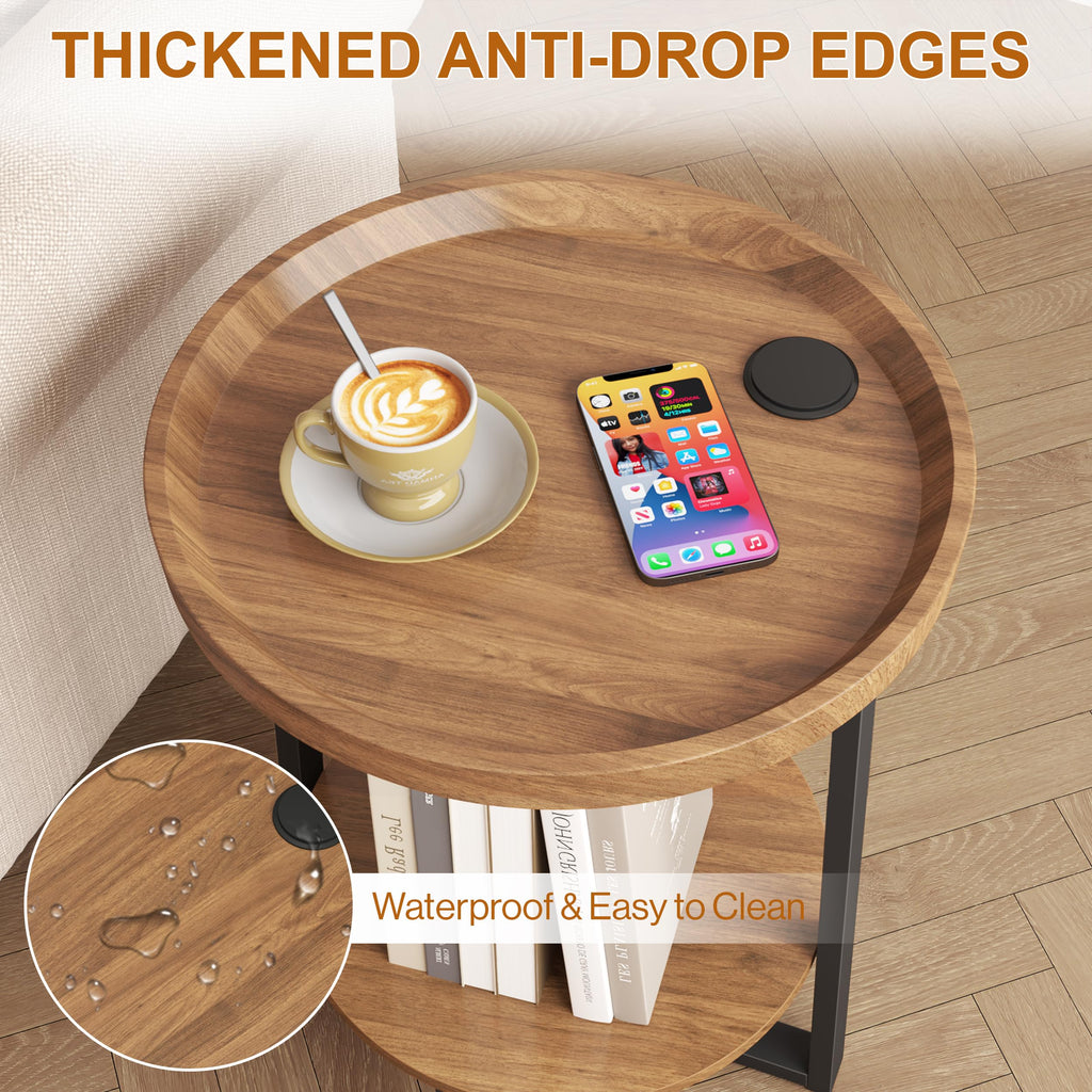 Round Side Table with Charging K926962