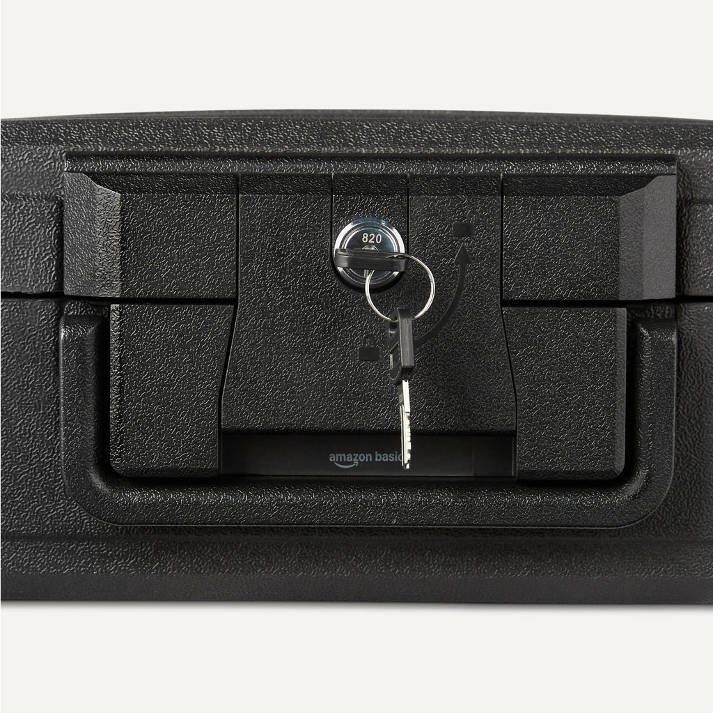 Fire-Resistant Waterproof Fire Chest with Mechanical Key, 0.22 cu. ft, Black K937320