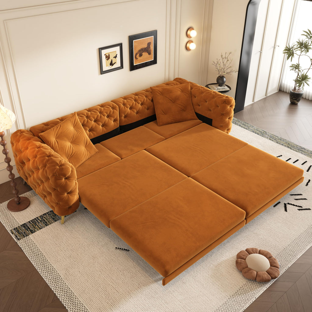 King 3 in 1 Convertible Sleeper Sofa with Ottoman P942730
