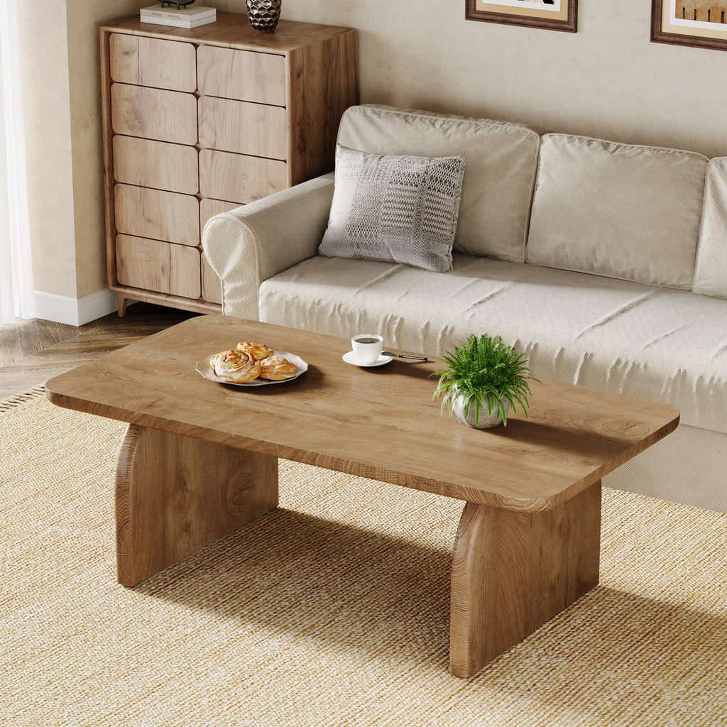 47-Inch Natural Brown Wood Coffee Table G627