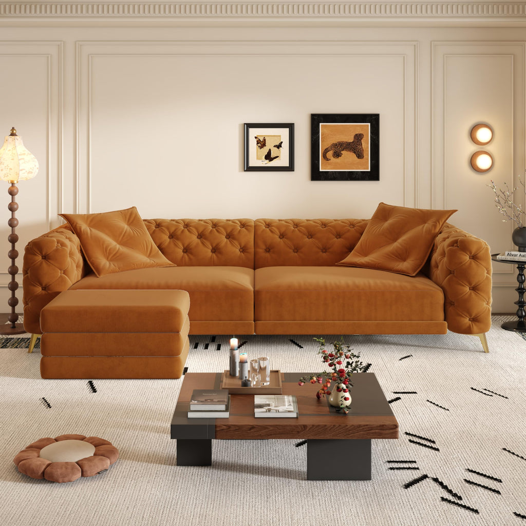 King 3 in 1 Convertible Sleeper Sofa with Ottoman P942730
