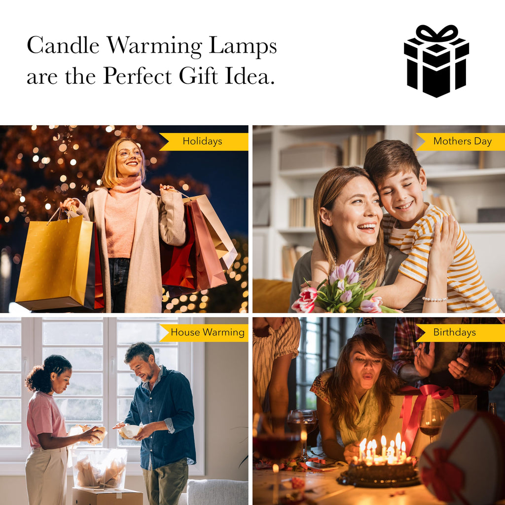 Black & White Printed Shade Dimmable Candle Warmer Lamp W64347