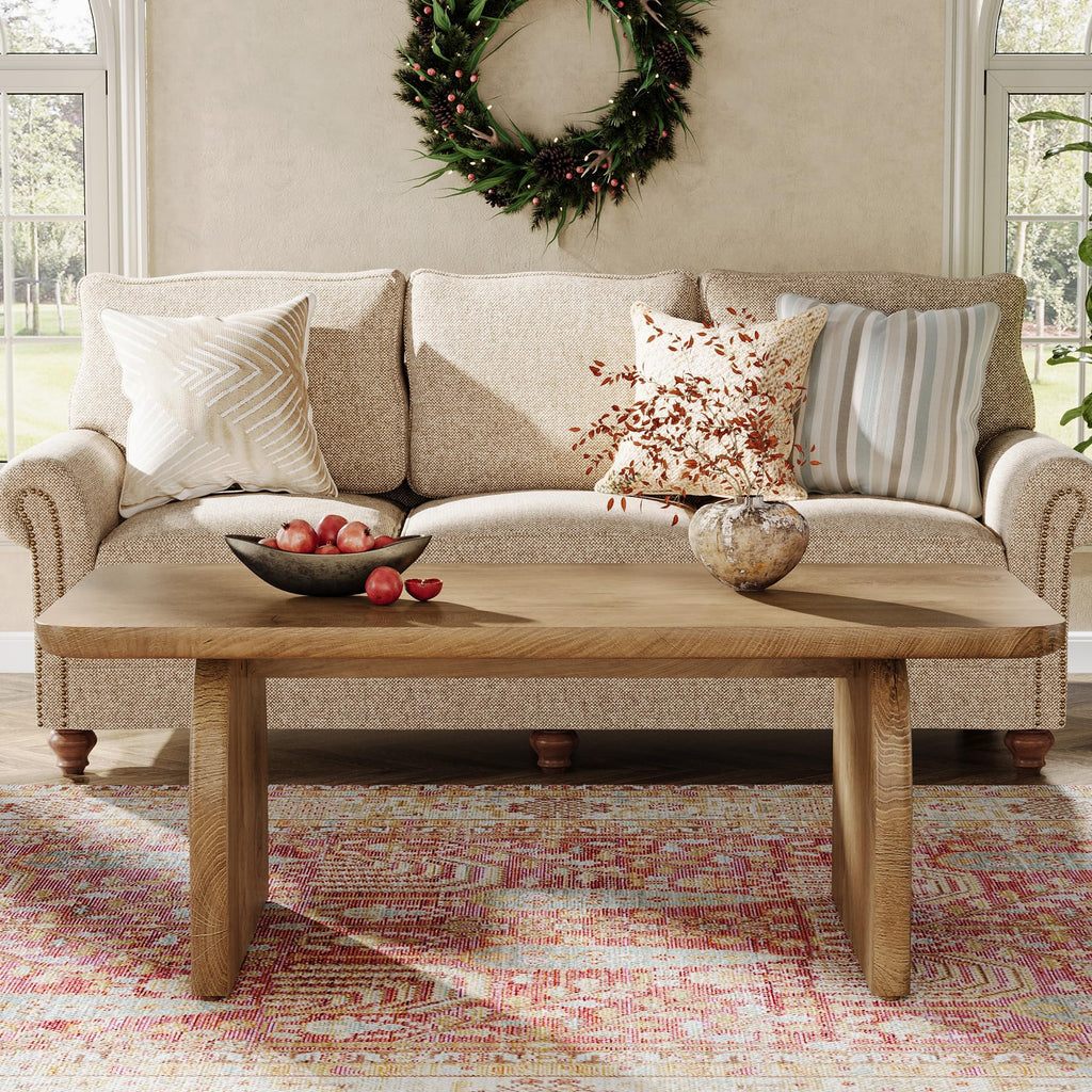 47-Inch Natural Brown Wood Coffee Table G627