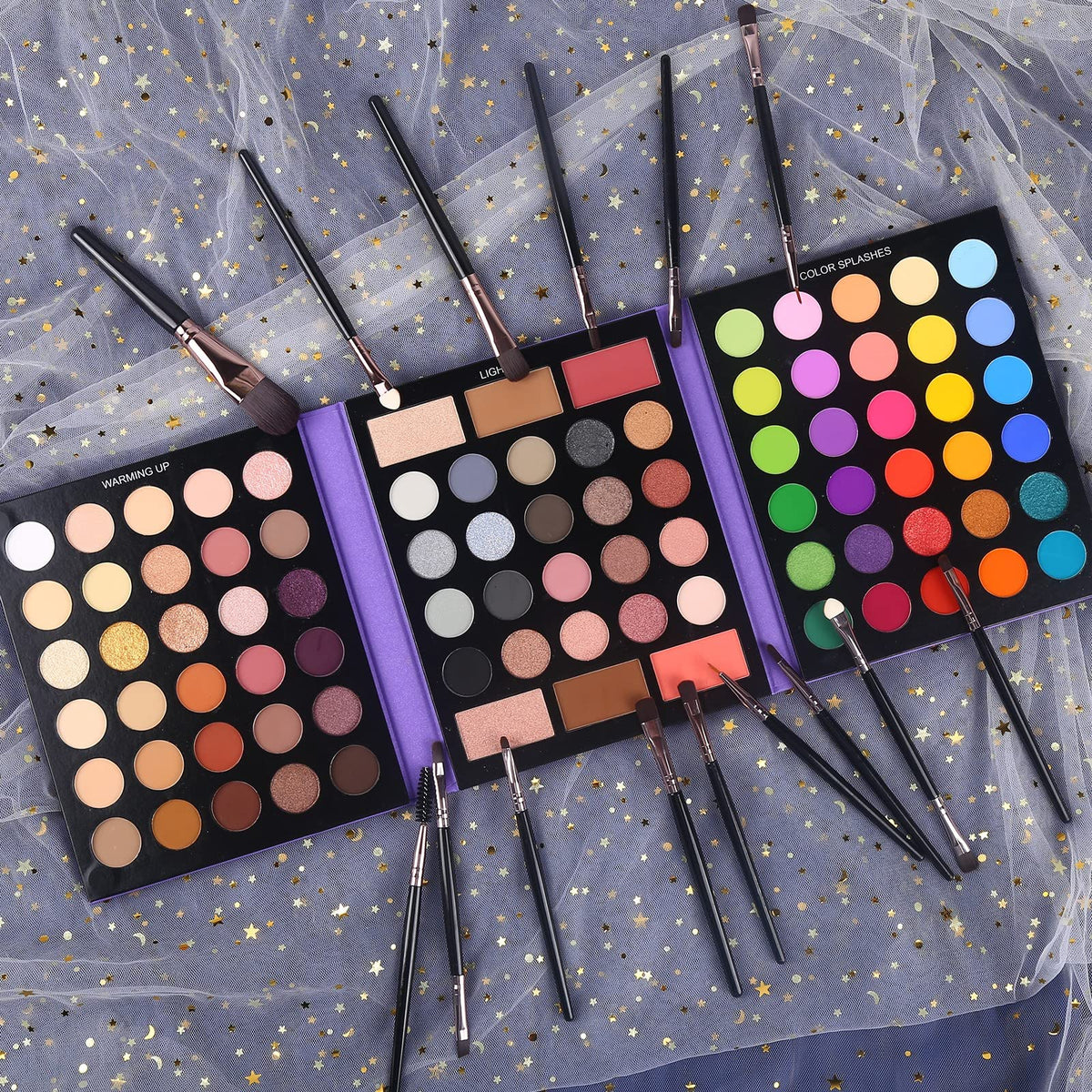 86 Colors Matte Shimmer Eyeshadow Palette with 15 Pcs Brushes E729950